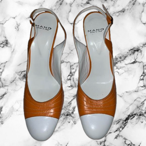 Vero Cuoio Heels Orange & White Size 10